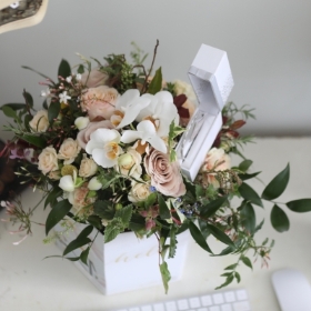 The Birthday Flower Box & Chocolates & A Keepsake Gift from Tipperary Chrystal